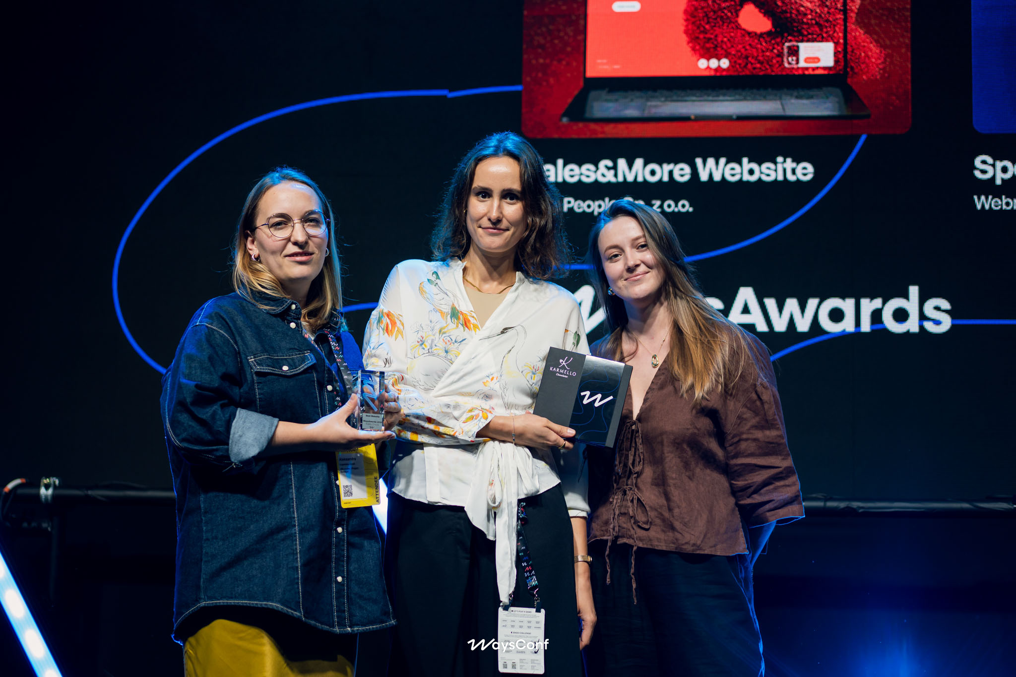 WaysAwards winners receiving an award on stage